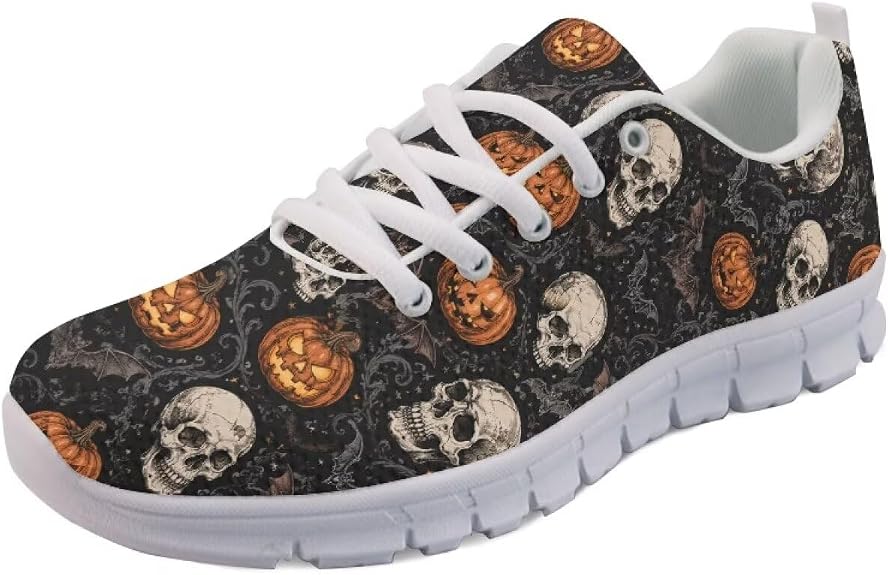 Wanyint Custom Tennis Sneakers Footwear Running Travel Shoes for Men Women - sugar skull boots