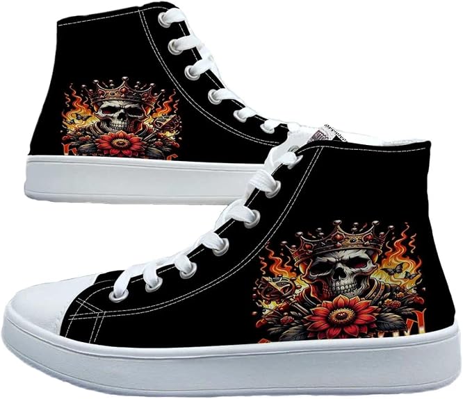 Halloween Lace-Up Shoes - sugar skull boots