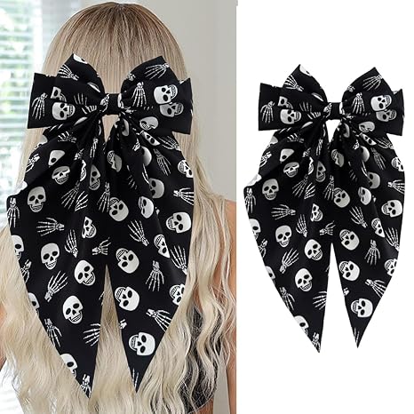 Halloween Hair Accessories Bow Hair Clips for Women - skull headband