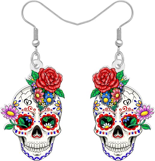Day of the Dead Sugar Skull Earrings Halloween Gifts - sugar skull costume