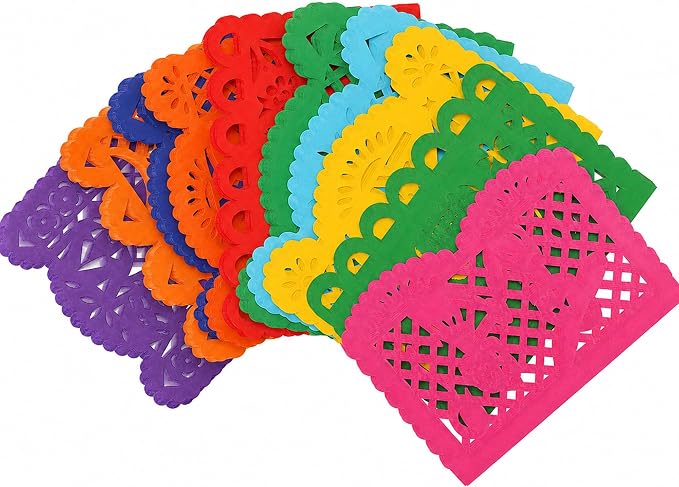 Dia De Los Muertos Decorations - 50 PCS Bulk Mexican Papel Picado - skull carpet