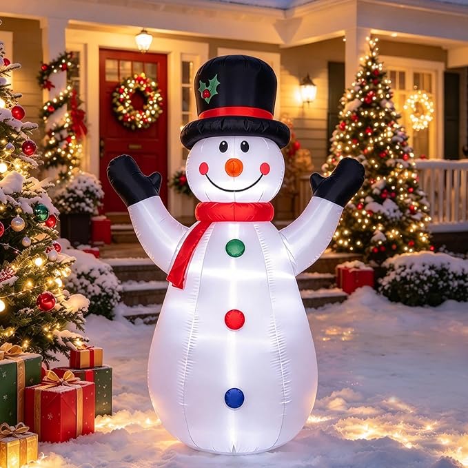 DR.DUDU 6 FT Christmas Inflatables Snowman Outdoor Decorations for Yard - skull inflatable