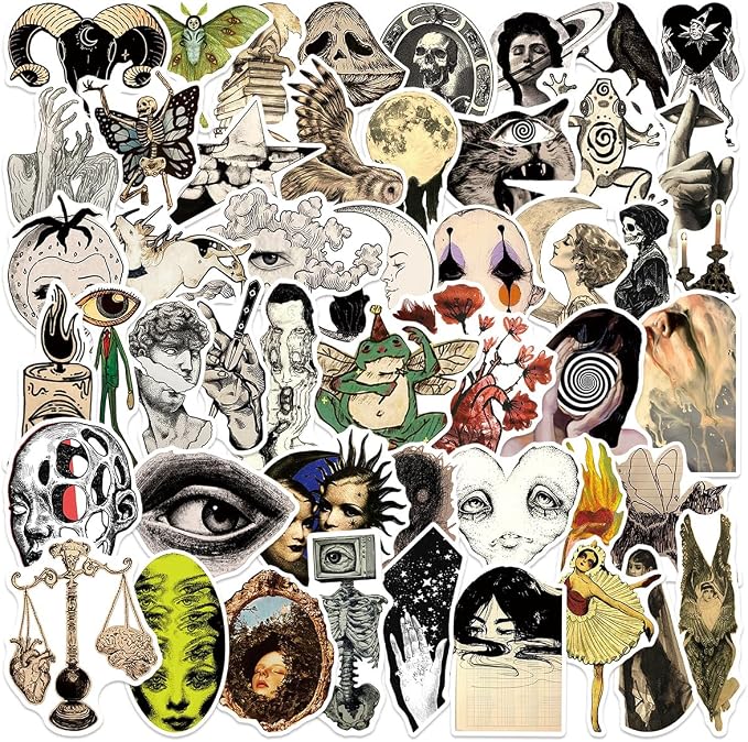 50PCS Gothic Aesthetic Stickers - skull sticker