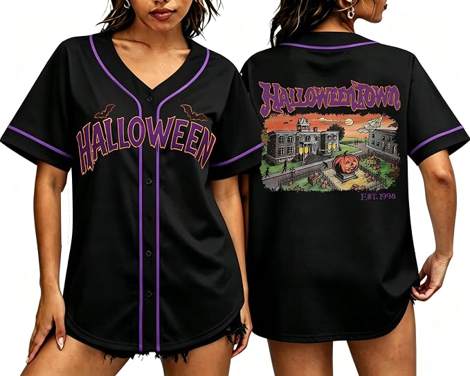 Halloween T Shirt Women Sanderson Letter Print Shirt Hocus Pocus Tees Tops - skull tshirt