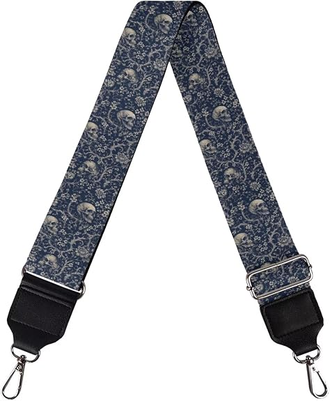 Adjustable Purse Strap for Women, Crossbody Wide Handbag Strap Replacement, Sturdy Bag Strap with Silver Hardware - sugar skull handbags for sale