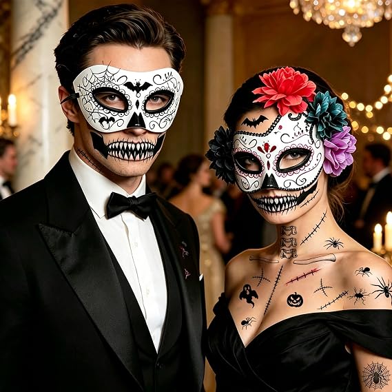 Halloween Masquerade Mask Mexican Day of the Dead Mask Women Floral Eyemask - sugar skull costume