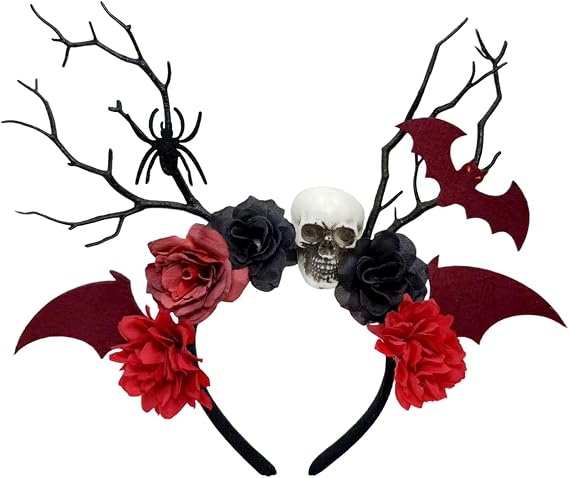 YAMUDA Halloween Dead Branch Skull Flower Headband Accessories - skull headband