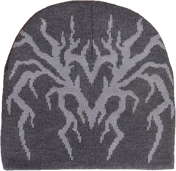 Unisex Y2k Lightning Knit Beanie Warm Streetwear Acrylic Skull Cap Hat - skull hat