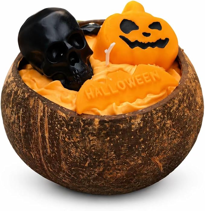 Halloween Skull Candle, Pumpkin Soy Wax Candle, Party Decoration Gift