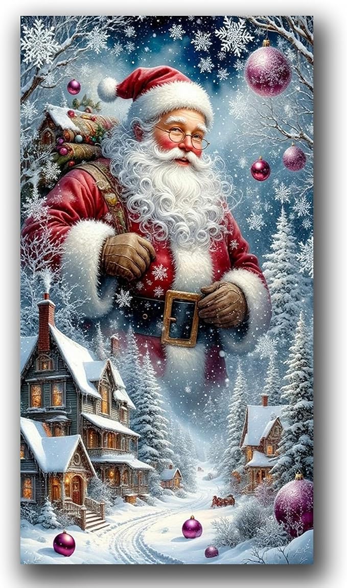 Santa Claus Diamond Painting Kit,Christmas Diamond Art kits for Adults - skull painting