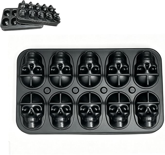 Skull Cake Pan Silicone Mold (10 Cavity) - skull ashtray