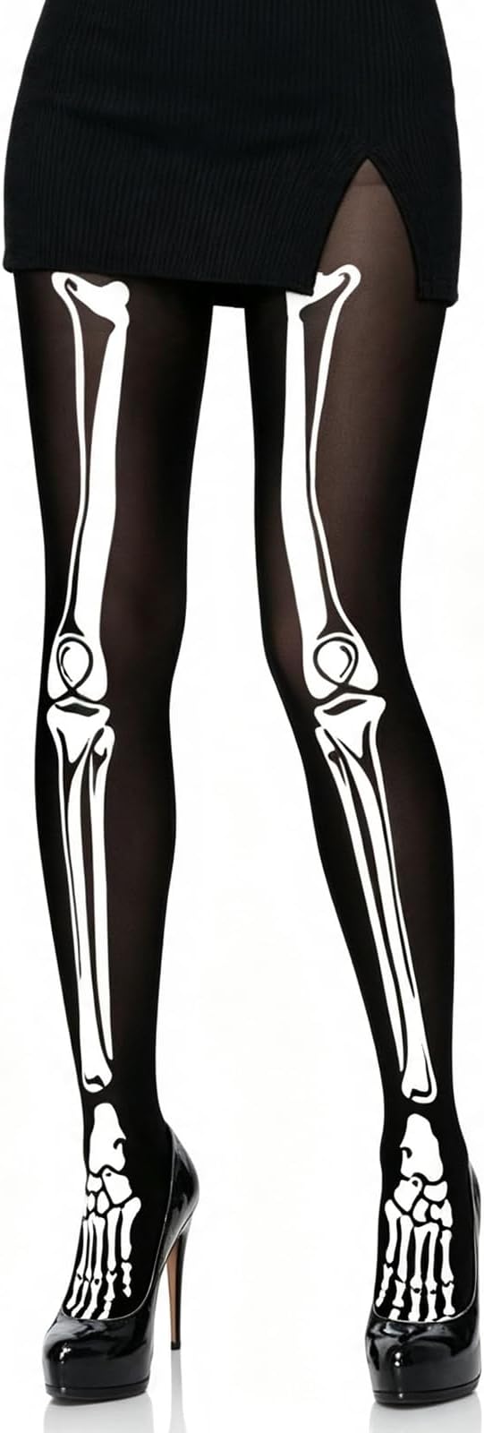 Skeleton Tights Zombie Legging, Black Halloween Costume Skull Stocking Scar Socks for Cosplay Dress up Women Large - sugar skull costume