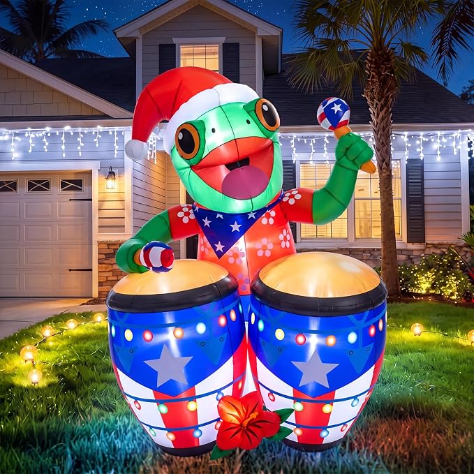 Puerto Rico Christmas Inflatables Decoration 4ft Coqui Frog Drum Yard Decor - skull inflatable