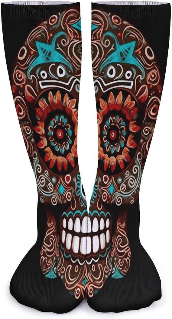 Sugar Skulls Day of The Dead Crew Socks Soft Thermal Socks - sugar skull costume