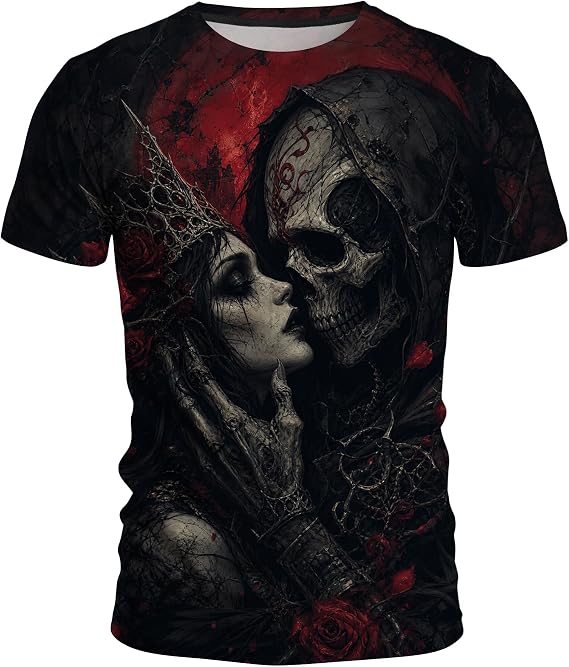 Men's Multi-Style Dark Fantasy 3D Graphic Novelty Crewneck Tees - skull tshirt