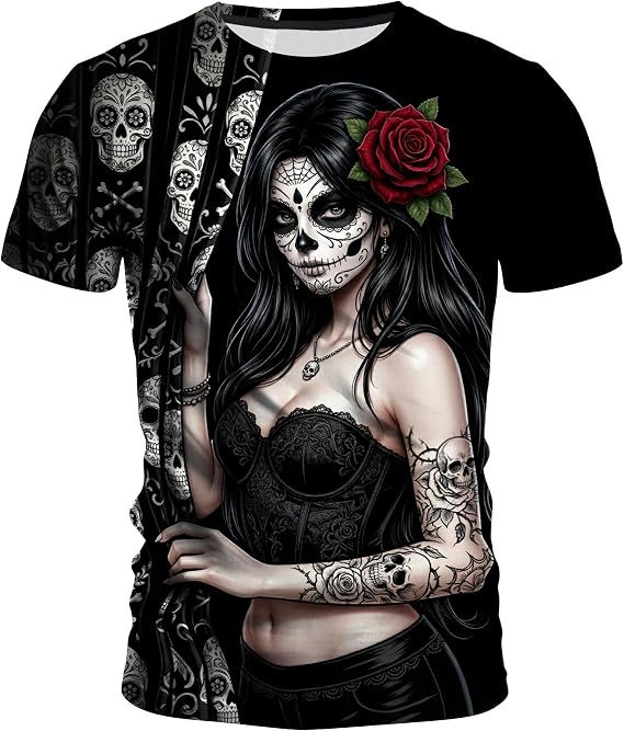 Men's Multi-Style Dark Fantasy 3D Graphic Novelty Crewneck Tees - skull tshirt