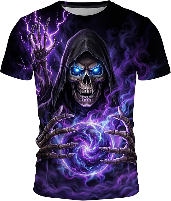 Men's Multi-Style Dark Fantasy 3D Graphic Novelty Crewneck Tees - skull tshirt