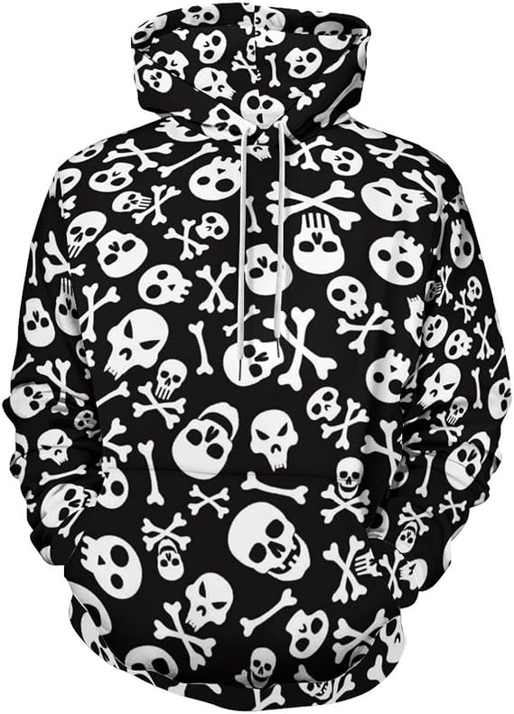 Men's 3D Print Long Sleeve Hoodies Retro Design Sweatshirt Pullover - skull hoodie