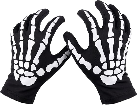 2Pack Skeleton Gloves Halloween for Adults Men Women - sugar skull costume