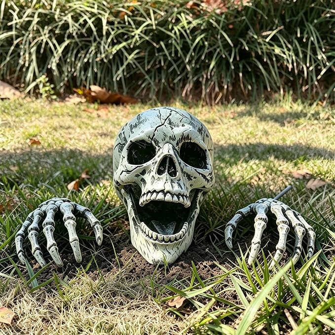 3 Pcs Skeleton Stakes Halloween Decorations Outdoor Lawn Garden Decor - skeleton