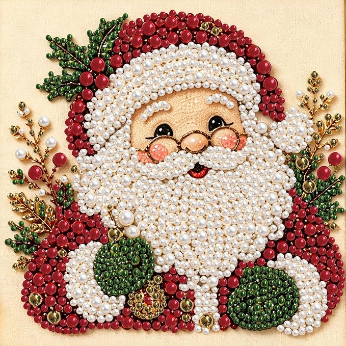 NFDPFUN Pearl Art Kits for Adults,Santa Claus Diamond Painting Kit,Gem Art - skull painting