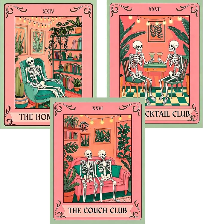 Benjenes 3PCS Tarot Skull Diamond Art Kit for Adults Diamond Painting - skull painting