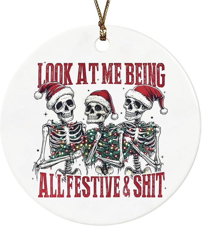Gothic Skeleton Christmas Ornament Decorations for Xmas Tree - skeleton