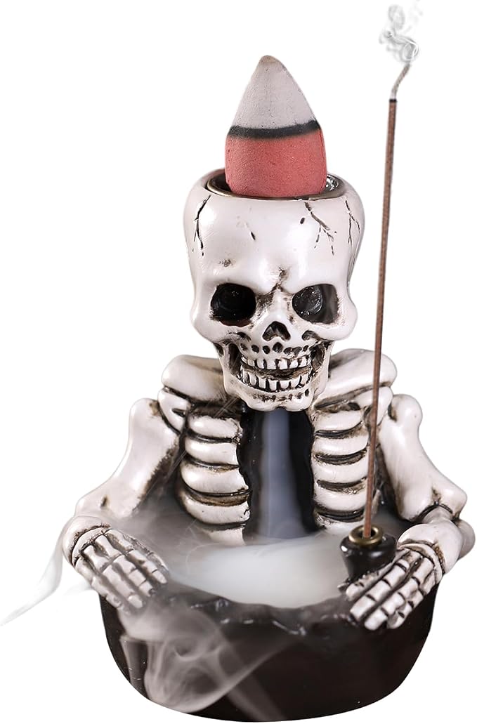 Skull Incense Burner Incense Holder for Sticks Resin Burner for Halloween