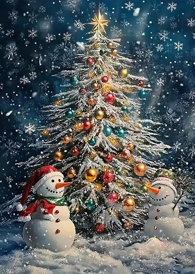 VCLKDIY Christmas Tree Snowman Paint by Numbers Kits for Adults, DIY Canvas Paint by Numbers Kits for Adults Beginners, Acrylic Painting for Beginners Art by Numbers Home Wall Decor 16x20 Inch - skull painting