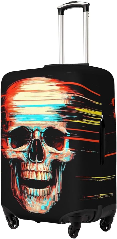 Travel Luggage Cover for Screaming Skull - skull suitcase