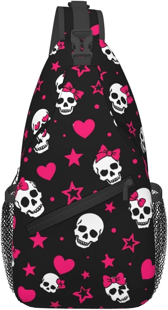 Sling Backpack for Women Men Merry Xmas Halloween Thanksgiving Sling Daypack - sugar skull handbags for sale