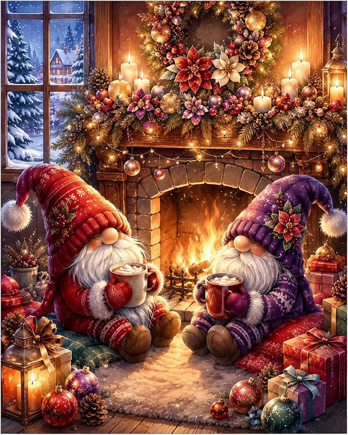 XTCIXAL Christmas Paint by Numbers Kit for Adults - 16X20 Inch - skull painting