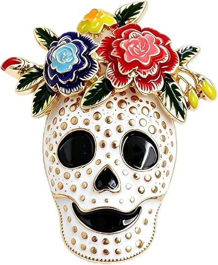 Halloween Brooch Pin for Women Men - skull plate