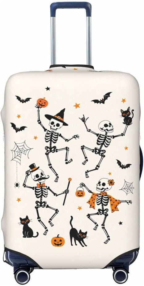 Travel Luggage Cover Protector Suitcase Cover Dancing Skulls - skull suitcase
