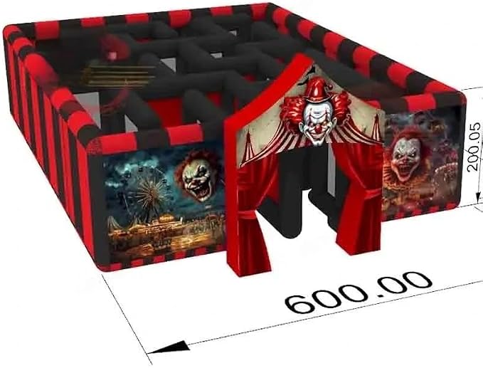 26ft Giant Inflatable Clown Maze Tag Halloween Haunted House with Blower - skull inflatable