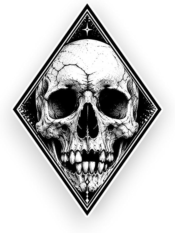 Diamond Skull Vinyl Sticker Decal Gothic Car 5 inch - skull sticker