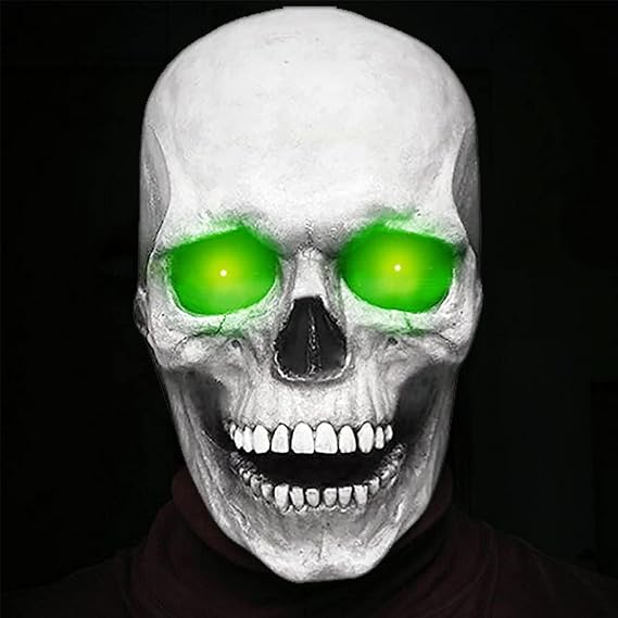 Skull Mask with Moving Jaw, Scary Halloween Mask Skeleton Mask - sugar skull costume