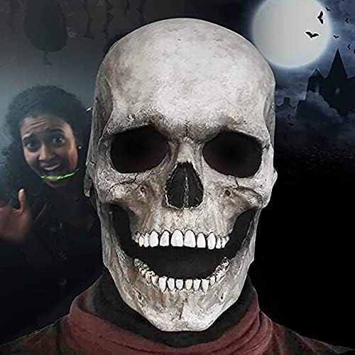 Skull Mask with Moving Jaw, Scary Halloween Mask Skeleton Mask - sugar skull costume