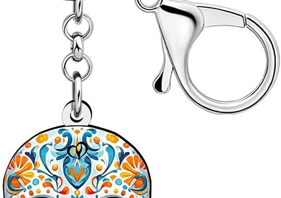 Day of the Dead Spooky Sugar Skull Keychain