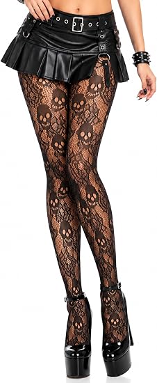 Fishnet Tights, Sexy High Waist Fishnet Stockings for Women, Stretchy & Durable Fishnets, Plus Size Available - sugar skull costume
