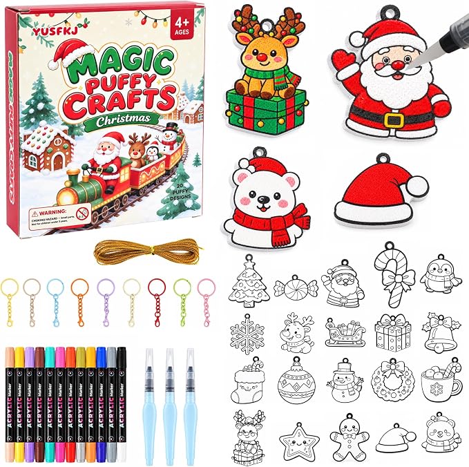 Christmas Magic Foam Texture Painting Kit, Puffy Paint 3D Art for Kids - skull painting