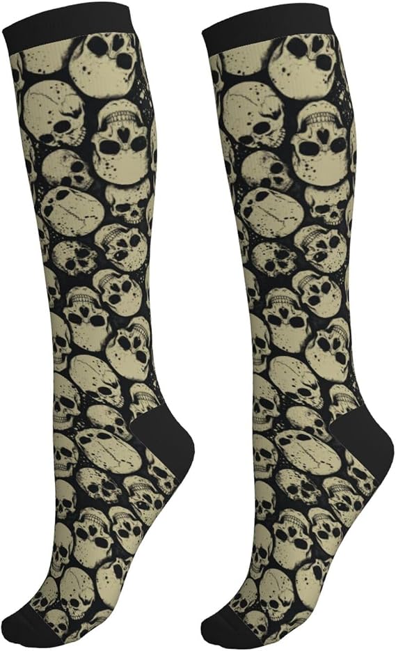 Floral Compression Socks Circulation Support Socks for Women Men - sugar skull costume