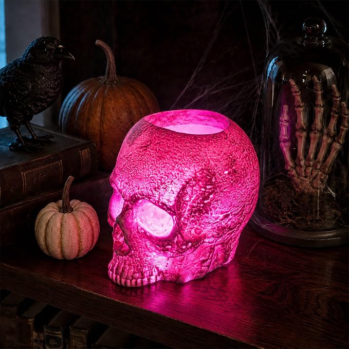 Skull Lamp, Halloween Candle Holder, Gothic Decor, Halloween Decor