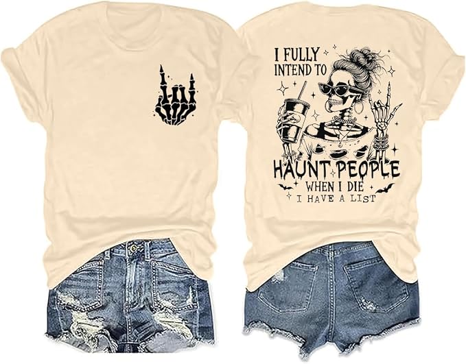 Hot Coffee Skeleton Shirt Women Halloween Skeleton Tshirt Funny Skull Graphic Tees Casual Fall Short Sleeve Tops - skull tshirt