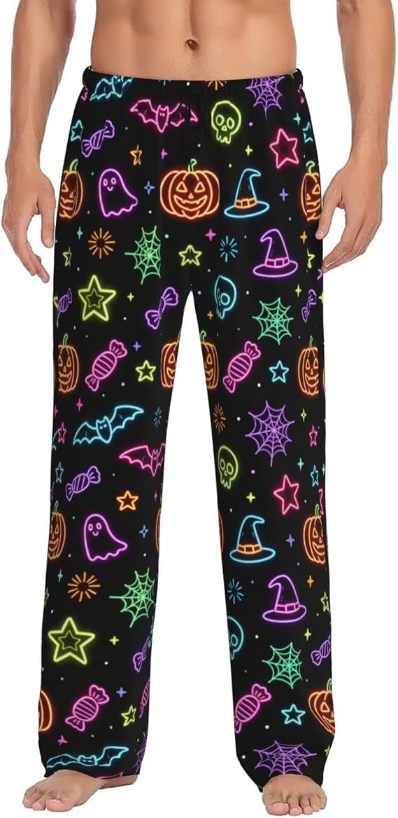 Halloween Pajama Pants Men Women Unisex Sleep Lounge Drawstring - skull pajamas