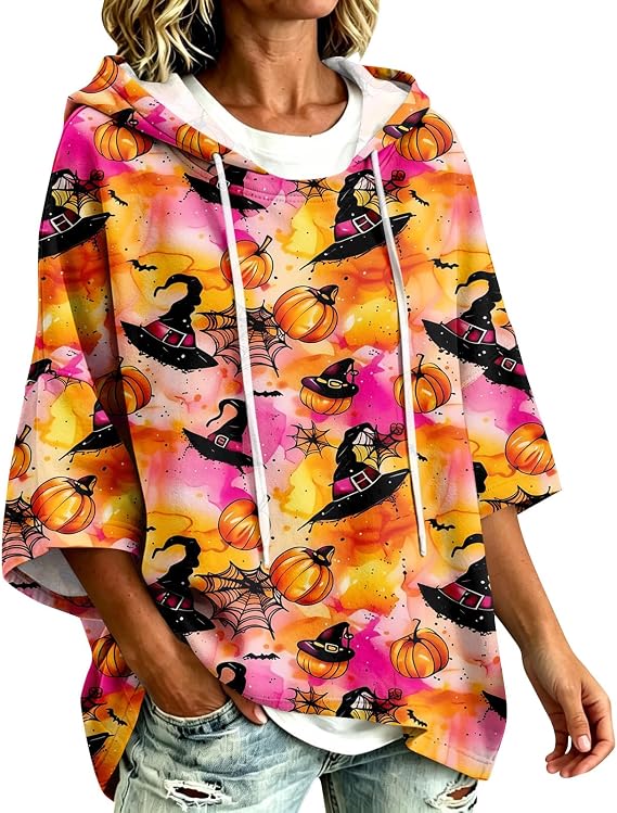 Halloween Sweatshirt for Women Cute Ghost Hoodies for Halloween Outfit - skull hoodie