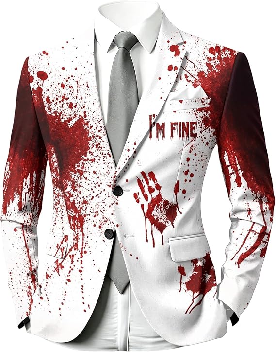 Halloween Sport Coats for Men Lapel Blazer Slim Fit Funny Print Sport Cardigan - skull jacket