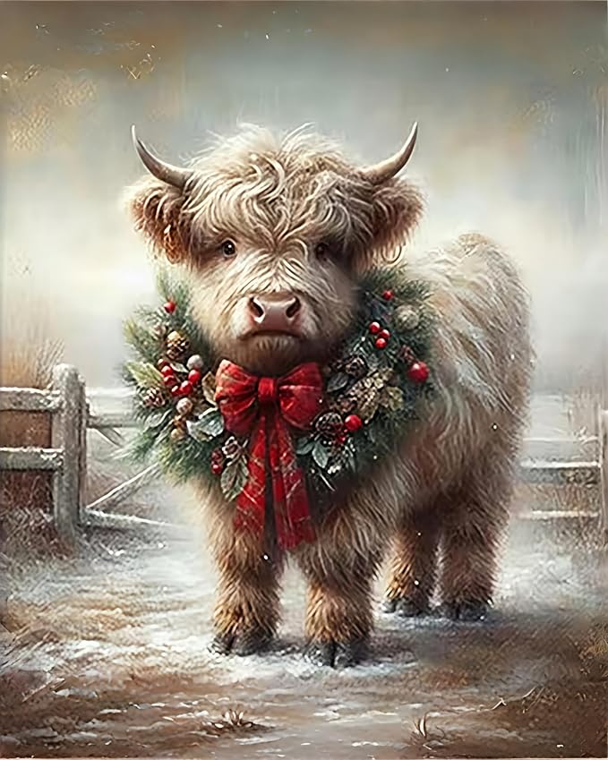 Xylogist Christmas Paint by Numbers Kit for Adults, 16 x 20 Inch - skull painting