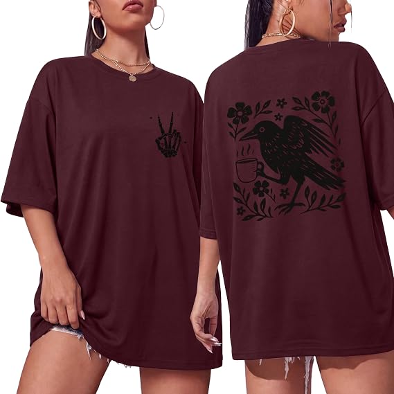 Binshre Womens Oversized Skeleton Shirts Have The Day You Deserve Shirts - skull leggings