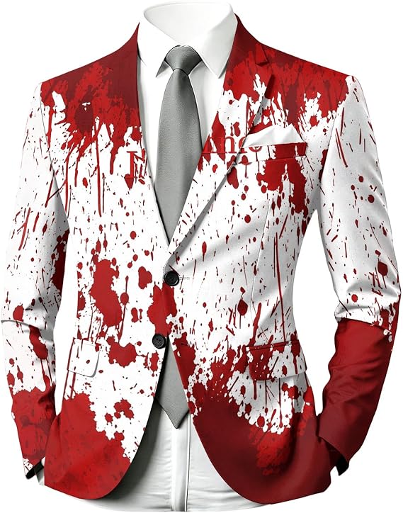 Halloween Sport Coats for Men Lapel Blazer Slim Fit Funny Print Sport Cardigan - skull jacket
